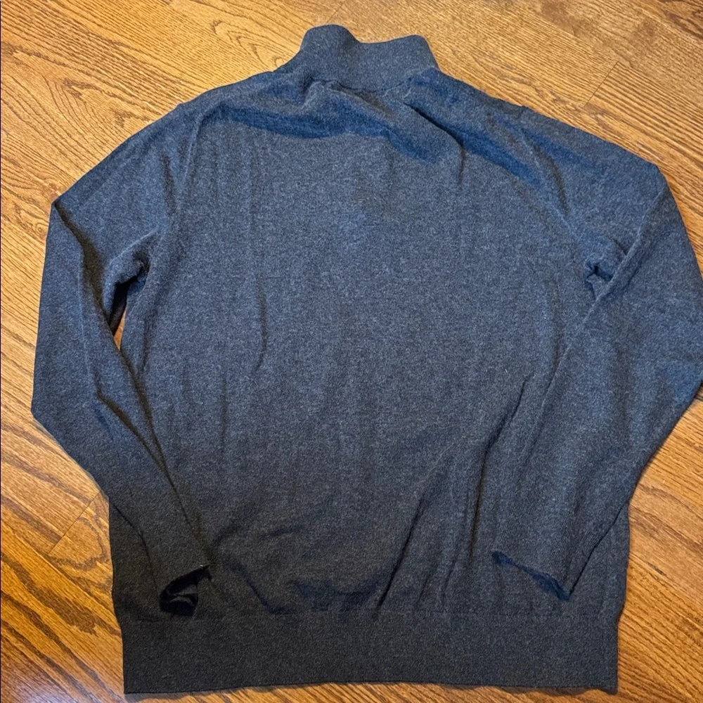 Banana Republic cotton cashmere 1/4 zip grey sweater